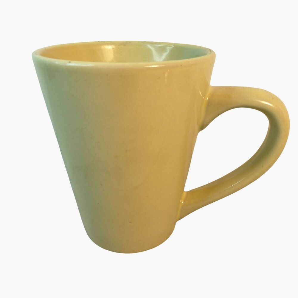 Vintage WCL Yellow Ceramic Mug Coffee Cup Tapered Tall 14 oz